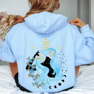 Aquarius Graphic Hoodie - Zodiac Astrology Sweatshirt