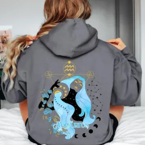 Aquarius Graphic Hoodie - Zodiac Astrology Sweatshirt