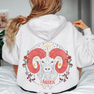 Aries Graphic Hoodie - Zodiac Birthday Astrology Gift