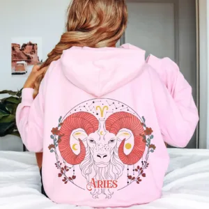 Aries Graphic Hoodie - Zodiac Birthday Astrology Gift