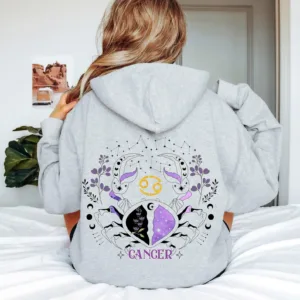 Cancer Zodiac Symbol Hoodie - Astrology Star Sign Gift