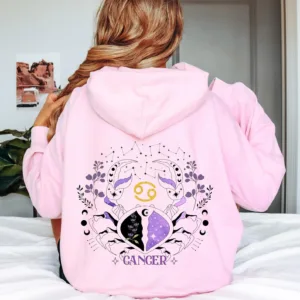 Cancer Zodiac Symbol Hoodie - Astrology Star Sign Gift