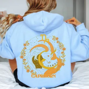 Capricorn Zodiac Trendy Hoodie - Celestial Astrology Gift