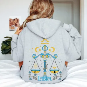 Libra Graphic Hoodie - Astrology Birthday Gift
