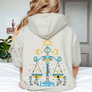 Libra Graphic Hoodie - Astrology Birthday Gift