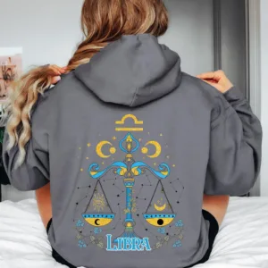 Libra Graphic Hoodie - Astrology Birthday Gift