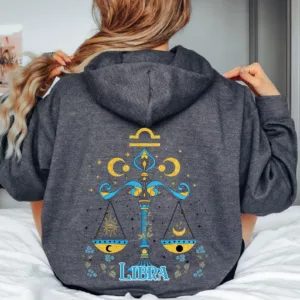 Libra Graphic Hoodie - Astrology Birthday Gift