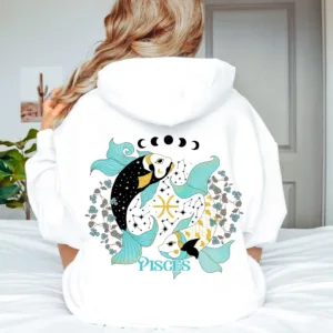 Pisces Graphic Color Hoodie - Astrology Zodiac Gift