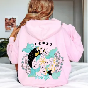 Pisces Graphic Color Hoodie - Astrology Zodiac Gift