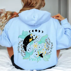 Pisces Graphic Color Hoodie - Astrology Zodiac Gift